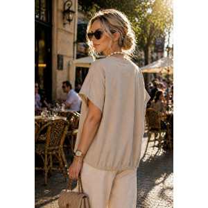 Футболка женская №260 "City Glam" хлопок стрейч (р-ры: 46-56) капучино