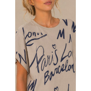 Футболка женская №260 "City Glam" хлопок стрейч (р-ры: 46-56) капучино