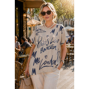 Футболка женская №260 "City Glam" хлопок стрейч (р-ры: 46-56) капучино