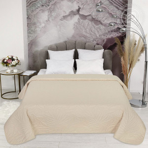 Покрывало полисатин ультрастеп "Ваниль" с кантом (последний размер) 240х215