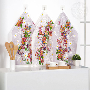 Набор кухонный из 3-х полотенец рогожка "Чудесный день" (последний размер) 45х60