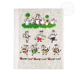 Набор кухонный из 3-х полотенец рогожка "Счастье есть" (последний размер) 45х60