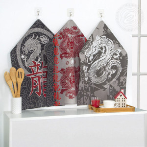 Набор кухонный из 3-х полотенец рогожка "Путь богатства" (последний размер) 45х60