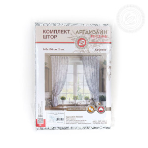 Шторы для кухни с подхватом рогожка "Кружево"