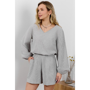 Шорты женские "Эйра-9" плательная ткань (р-ры: 44-52) серая полоса