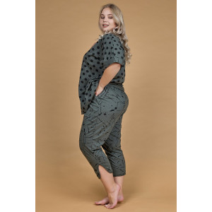 Костюм двойка женский №640 кулирка (р-ры: 60-70) темно-зеленый