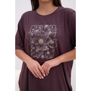 Костюм двойка женский №417 вискоза (р-ры: 54-64) сливовый