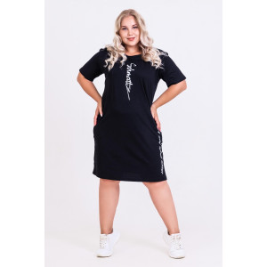 Туника женская TWC1050 кулирка (р-ры: 48-66) черный Туника женская TWC1050 кулирка (р-ры: 48-66) черный