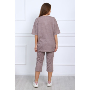 Костюм двойка женский №627 кулирка (р-ры: 48-60) бежевый Костюм двойка женский №627 кулирка (р-ры: 48-60) бежевый