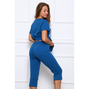Костюм двойка женский №632 кулирка (р-ры: 50-60) джинсовый Костюм двойка женский №632 кулирка (р-ры: 50-60) джинсовый