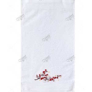 Полотенце махровое с вышивкой "Окинава" белый
