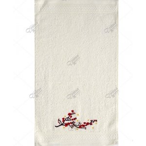 Полотенце махровое с вышивкой "Окинава" бежевый