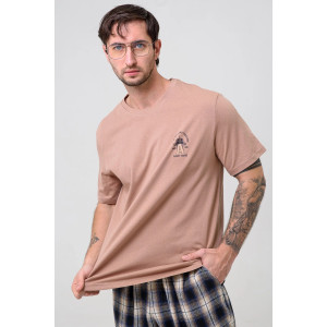 Пижама мужская "Авангард" 2390-К/Ф кулирка-фланель (р-ры: 48-58) темно-бежевый