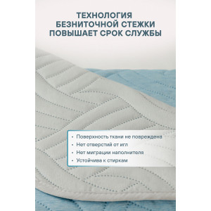 Покрывало стеганое двухстороннее микрофибра меланж "Lagoon" Покрывало стеганое двухстороннее микрофибра меланж "Lagoon"