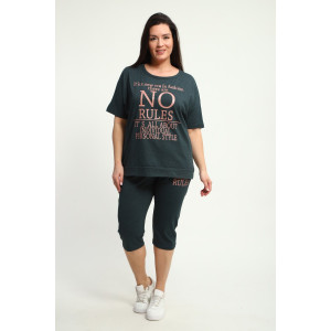 Костюм двойка женский КБЖЖ0142А кулирка (р-ры: L-7XL) изумрудный Костюм двойка женский КБЖЖ0142А кулирка (р-ры: L-7XL) изумрудный