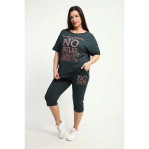 Костюм двойка женский КБЖЖ0142А кулирка (р-ры: L-7XL) изумрудный Костюм двойка женский КБЖЖ0142А кулирка (р-ры: L-7XL) изумрудный