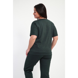 Костюм двойка женский КБЖ0042 кулирка (р-ры: L-7XL) изумруд Костюм двойка женский КБЖ0042 кулирка (р-ры: L-7XL) изумруд