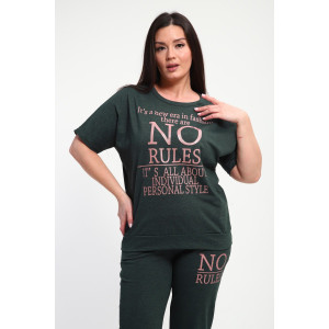 Костюм двойка женский КБЖ0042 кулирка (р-ры: L-7XL) изумруд Костюм двойка женский КБЖ0042 кулирка (р-ры: L-7XL) изумруд