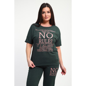 Костюм двойка женский КБЖ0042 кулирка (р-ры: L-7XL) изумруд Костюм двойка женский КБЖ0042 кулирка (р-ры: L-7XL) изумруд