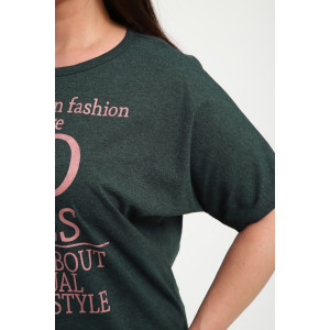 Костюм двойка женский КБЖ0042 кулирка (р-ры: L-7XL) изумруд Костюм двойка женский КБЖ0042 кулирка (р-ры: L-7XL) изумруд