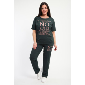 Костюм двойка женский КБЖ0042 кулирка (р-ры: L-7XL) изумруд Костюм двойка женский КБЖ0042 кулирка (р-ры: L-7XL) изумруд