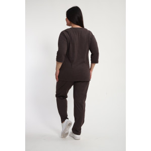 Костюм двойка женский КБЖ0044 кулирка (р-ры: XL-8XL) коричневый