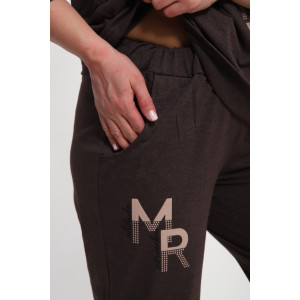 Костюм двойка женский КБЖ0044 кулирка (р-ры: XL-8XL) коричневый