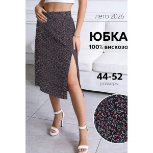 Юбка женская №20677 штапель (р-ры: 44-52) черный Юбка женская №20677 штапель (р-ры: 44-52) черный