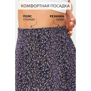 Юбка женская №20677 штапель (р-ры: 44-52) синий Юбка женская №20677 штапель (р-ры: 44-52) синий