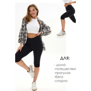 Бриджи женские №059908 кулирка (р-ры: 40-42) черный Бриджи женские №059908 кулирка (р-ры: 40-42) черный