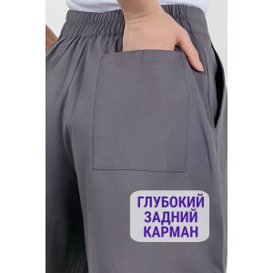 Шорты женские №059906 лён смесовый (р-ры: 46-52) серый Шорты женские №059906 лён смесовый (р-ры: 46-52) серый