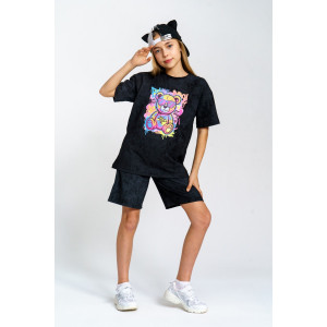 Костюм двойка детский 990Д кулирка варенка (р-ры: 28-44) черный Костюм двойка детский 990Д кулирка варенка (р-ры: 28-44) черный