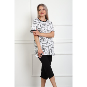 Костюм двойка женский №5006 кулирка (р-ры: 44-56) белый Костюм двойка женский №5006 кулирка (р-ры: 44-56) белый
