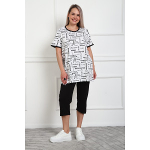 Костюм двойка женский №5006 кулирка (р-ры: 44-56) белый Костюм двойка женский №5006 кулирка (р-ры: 44-56) белый
