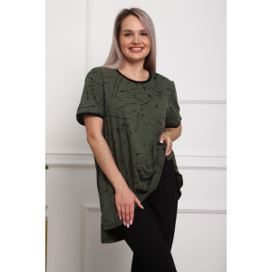 Костюм двойка женский №5006 кулирка (р-ры: 44-56) хаки Костюм двойка женский №5006 кулирка (р-ры: 44-56) хаки