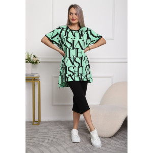 Костюм двойка женский №5006 кулирка (р-ры: 44-56) ментоловый Костюм двойка женский №5006 кулирка (р-ры: 44-56) ментоловый