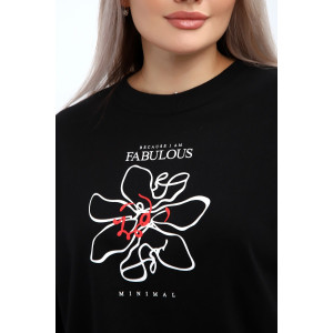 Костюм двойка женский №29020 хлопок (р-ры: 44-56) черный Костюм двойка женский №29020 хлопок (р-ры: 44-56) черный