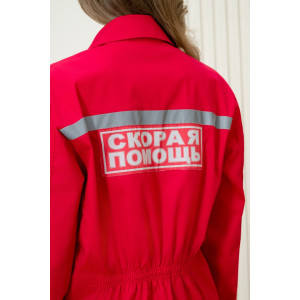 Костюм медицинский скорая помощь женский М-103-6 элит-145 (р-ры: 42-60) красный