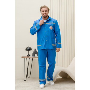 Костюм медицинский скорая помощь мужской М-104-24 элит-145 (р-ры: 46-60) джинс.синий