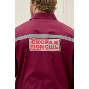Костюм медицинский скорая помощь мужской М-104-14 элит-145 (р-ры: 46-60) бордо