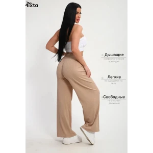 Брюки женские №059881 "1" смесовая ткань (р-ры: S-XXL) бежевый Брюки женские №059881 "1" смесовая ткань (р-ры: S-XXL) бежевый