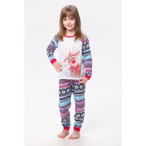 Пижама детская 7118 кулирка (р-ры: 30-38) малина+голубой