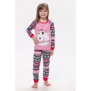 Пижама детская 7127в кулирка (р-ры: 30-38) малина+розовый