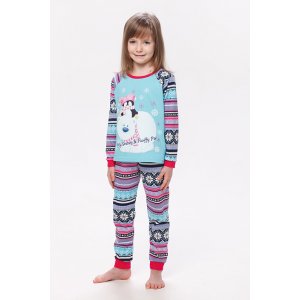 Пижама детская 7127а кулирка (р-ры: 30-38) малина+голубой