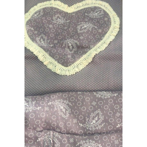 Пижама женская М571 "Сердечко" футер с начесом (р-ры: 44-54) серо-лиловый