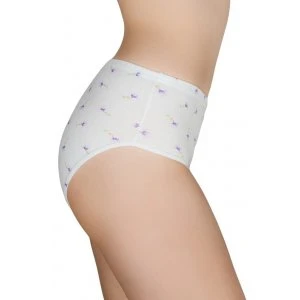 Трусы женские TS0040 хлопок+эластан (р-ры: M-3XL) фиолетовые цветочки на белом Трусы женские TS0040 хлопок+эластан (р-ры: M-3XL) фиолетовые цветочки на белом