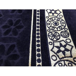 Полотенце махра-велюр "Текстиль Всем" темно-синий