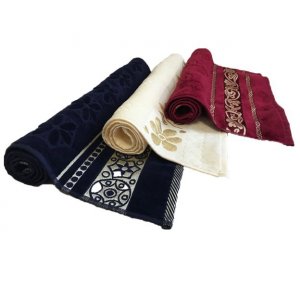 Полотенце махра-велюр "Текстиль Всем" бордовый