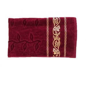 Полотенце махра-велюр "Текстиль Всем" бордовый