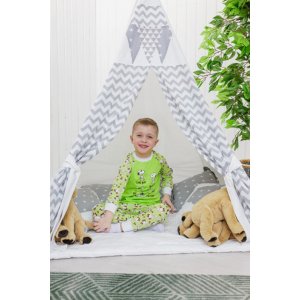 Пижама детская "Снупи" П-407 хлопок (р-ры: 98-134) зеленый